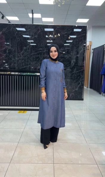 Merve Tunik Kot Mavi - Resim 2