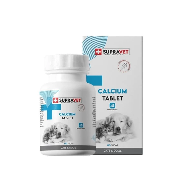 Supravet Calcium Kedi ve Köpekler İçin Kalsiyum Tablet 75 Adet ürün görseli 1