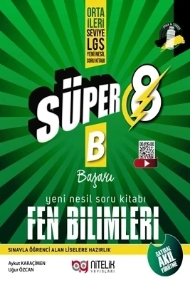 Nitelik Süper 8. Sınıf Fen Bilimleri B Başarı Yeni Nesil Soru Kitabı ürün görseli 1