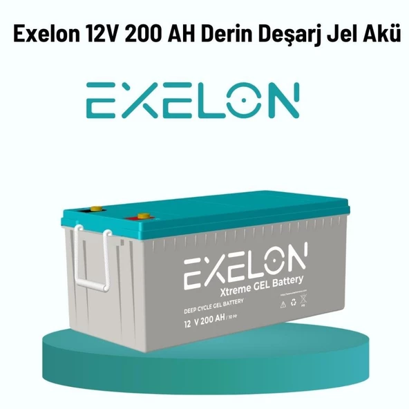 Exelon 12 Volt 200 Amper Jel Akü Derin Döngü Deep Cycle ürün görseli 1