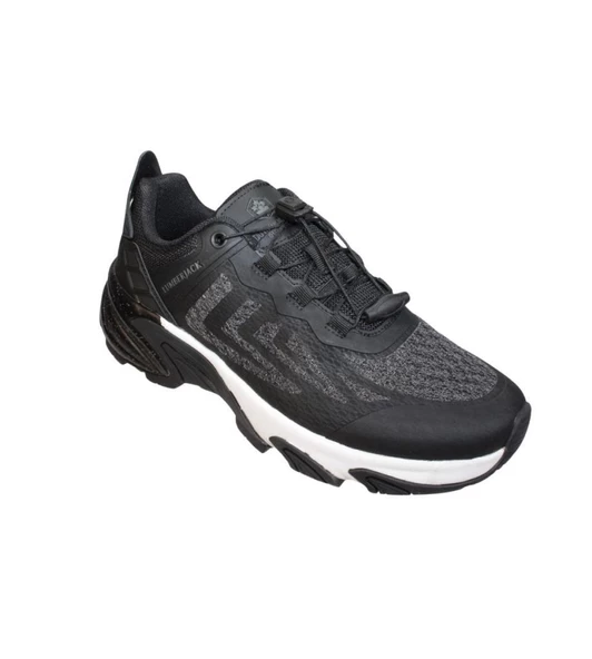 LUMBERJACK Erkek Siyah Gri Kalın Taban Memory Foam Akıllı Bağcıklı Sneaker Spor Ayakkabı ürün görseli 1