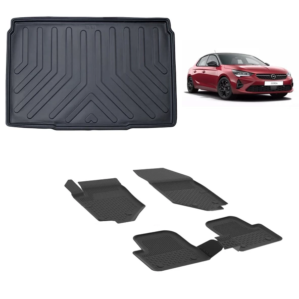 Sahler Opel Corsa F 2019+ 4.5 D Sahler Paspas ve 3D Bagaj Havuzu Siyah ürün görseli 1