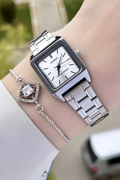 Casio CSISTE37 Kadranı ve Kordonu Gümüş Renk Hediye Paketli Kadın Kol Saati ürün görseli 1