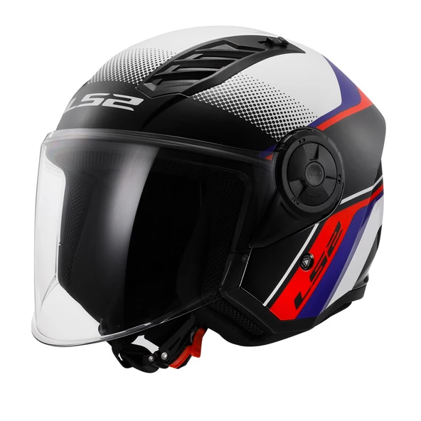 Ls2 Airflow 2 Rush Beyaz-Mavi-Kırmızı Açık Motosiklet Kaskı ürün görseli 1