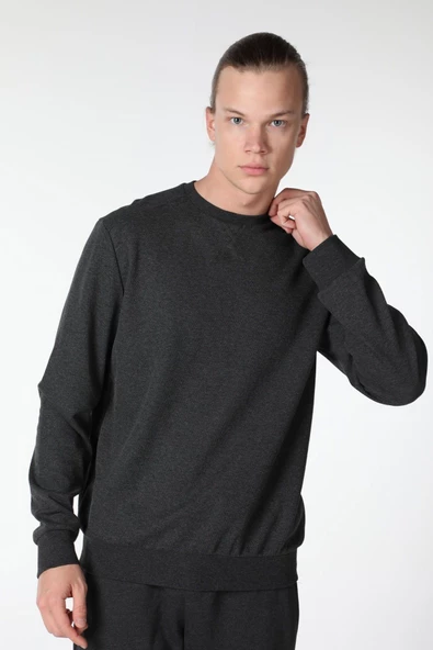 Erkek Basic Sweat Kar Melanj - Resim 12