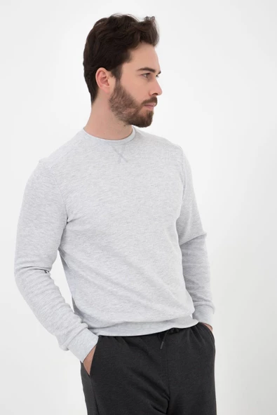 Erkek Basic Sweat Kar Melanj - Resim 3