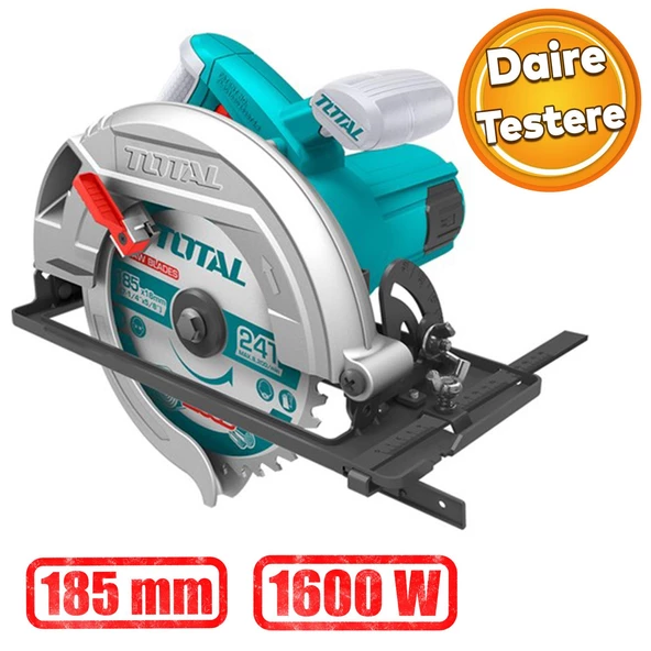 Total Elektrikli Daire Testere Makinası 1600 W TS1161856 Ahşap Sunta MDF Kesim Kesme 185 mm Disk ürün görseli 1
