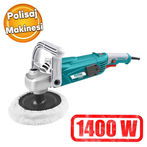 Total TP1141806 Polisaj Makinesi Elektrikli Kablolu 180 mm 1400 W Far Parlatma Pasta Cila Kaporta ürün görseli 1
