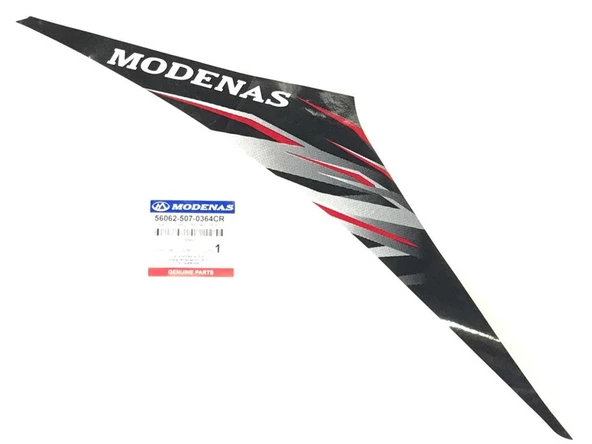 MODENAS GT135 İÇ DİZLİK ETİKETİ KIRMIZI SAĞ ORJİNAL ürün görseli 1
