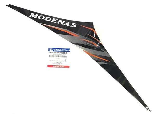 MODENAS GT135 İÇ DİZLİK ETİKETİ TURUNCU SAĞ ORJİNAL ürün görseli 1