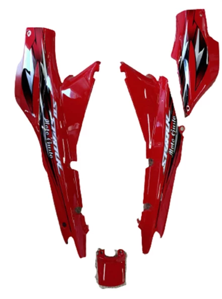 MOTOGUSTO SPARK SAĞ SOL SELE ALTI STOP ÜSTÜ AKÜ KAPAĞI TAKIM 4 PARÇA KIRMIZI ORJİNAL ürün görseli 1