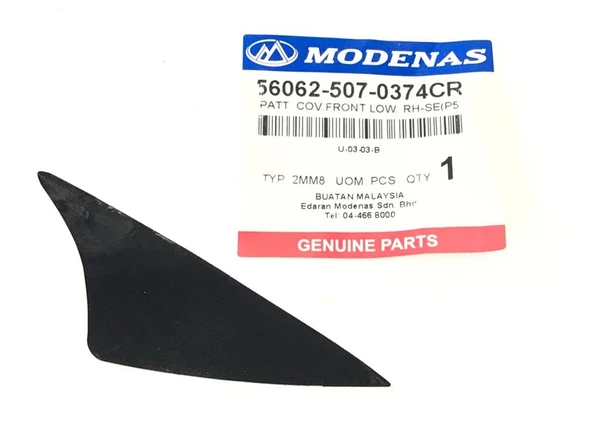 MODENAS GT135 ÖN PANEL ALTI ALT ETİKETİ SİYAH SAĞ ORJİNAL ürün görseli 1