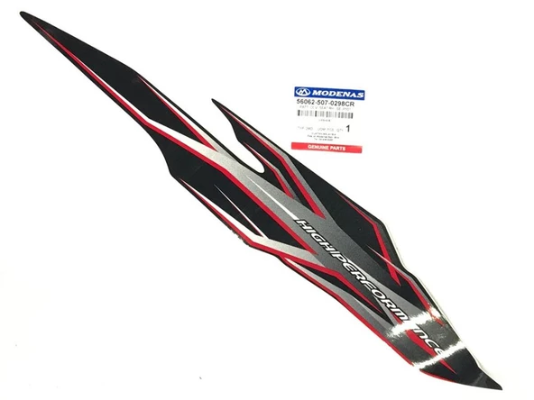 MODENAS GT135 SELE ALTI ETİKET KIRMIZI SAĞ ORJİNAL ürün görseli 1