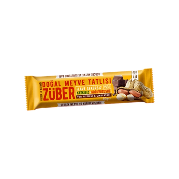 Züber Yer Fıstıklı Kakaolu Meyve Tatlısı 40 gr 1 ADET ürün görseli 1
