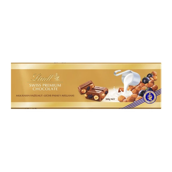 Lindt Gold Milk Raisin Hazelnut 300 gr 1 ADET ürün görseli 1