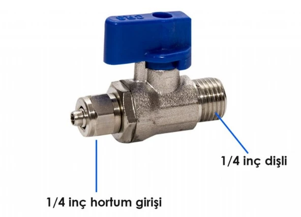 Damlalife Su arıtma için küresel  vana 1/4 6mm hortum uyumlu ürün görseli 1