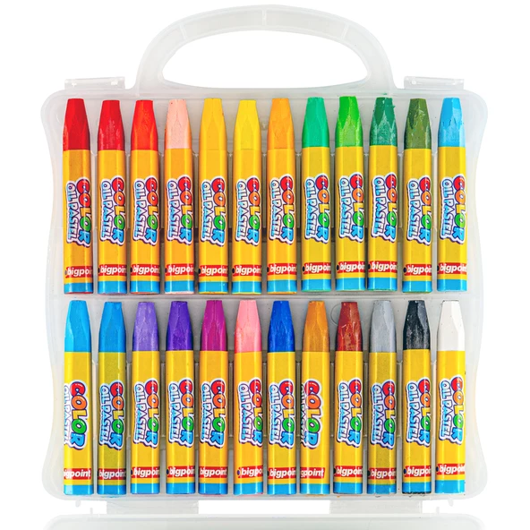 Bigpoint Pastel Boya 24 Renk - Şeffaf Çantalı - Resim 3