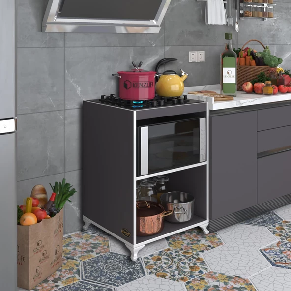 Kenzlife ocak dolabı figen gri 85*60*57 mutfak modül mini fırın  ankastre ocak için ürün görseli 1