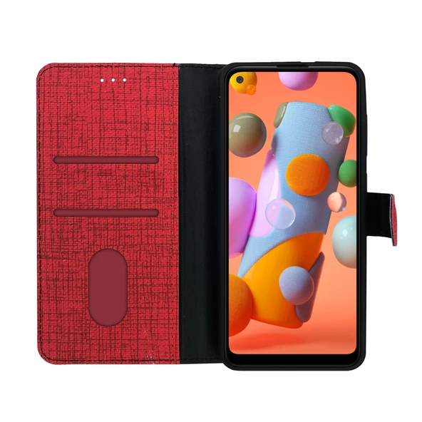 Huawei P40 Lite Kılıf FitCase Fabric Kapaklı Cüzdanlı - Resim 10