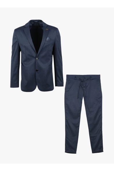 Normal Bel Slim Fit Mavi Erkek Takım Elbise Tk1006900227 ürün görseli 1