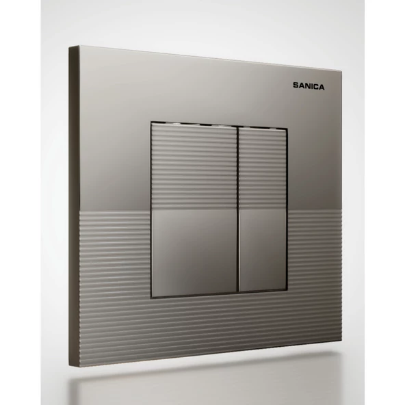 Sanica Rezervuar Panel Takımı P03 Mat Krom Boyalı 21 x 18 cm ürün görseli 1