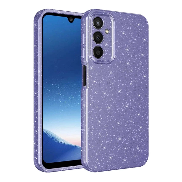 Samsung A25 Uyumlu Kılıf Kamera Korumalı Simli Lüks Koton Kapak ürün görseli 1