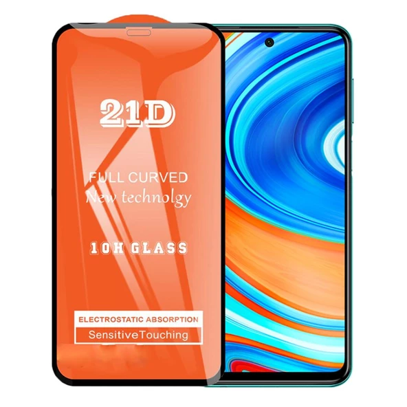 Xiaomi Redmi Note 9 Pro Ekran Koruyucu 21D Tam Kaplayan Kavisli ürün görseli 1