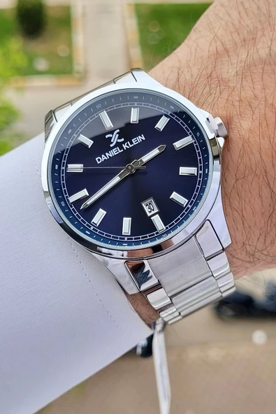 Daniel Klein DKISTE1134 Kadranı Lacivert Kordonu Gümüş Renk Takvimli Erkek Kol Saati ürün görseli 1