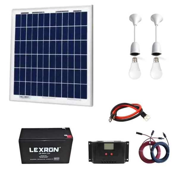 10 Watt Güneş Paneli Aydınlatma Paketi Solar Paket ürün görseli 1
