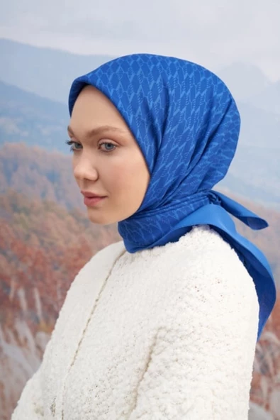 95 X 95 COTTON MONOGRAM DESEN EŞARP - AR 3099 03045 - Resim 7