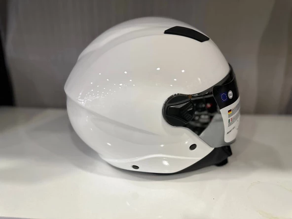 KASK SWAY SW 765 Gloss White ÇENESİZ - Resim 2