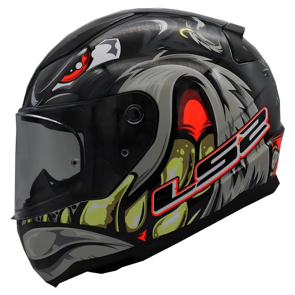 LS2 RRAPID 2 SPOX GRİ-KIRMIZI KASK - Resim 2