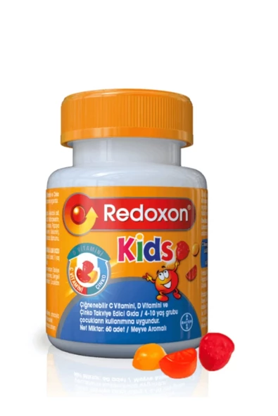 Redoxon Kids C Vitamini D Vitamini ve Çinko İçeren Çiğnenebilir Tablet 60 Adet ürün görseli 1