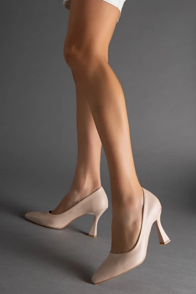 Cilt İnce Topuk Nude Büyük Numara Kadın Ayakkabısı Topuklu Stiletto ürün görseli 1