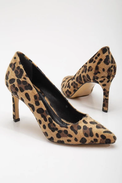 Leopar Desen Düz Model Kadın İnce Topuklu Stiletto ürün görseli 1