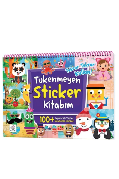 Tükenmeyen Sticker Kitabım - Eğlenceli Yüzler (100+ Tekrar Tekrar Kullanılabilen Sticker) ürün görseli 1