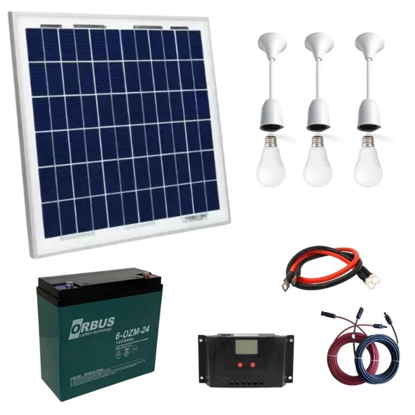 50 Watt Güneş Paneli Aydınlatma Paketi Solar Paket ürün görseli 1