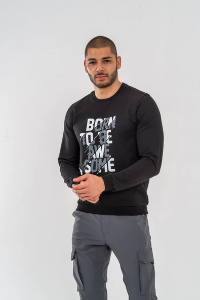 SWEATSHIRT BASIC - 902 - SİYAH - Resim 4