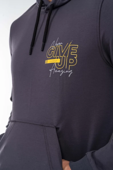 SWEATSHIRT KAPŞONLU - 904 - ANTRASİT - Resim 5