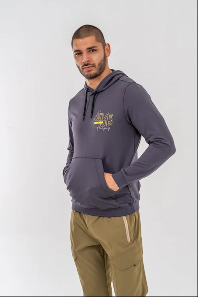 SWEATSHIRT KAPŞONLU - 904 - ANTRASİT - Resim 4