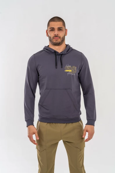 SWEATSHIRT KAPŞONLU - 904 - ANTRASİT ürün görseli 1