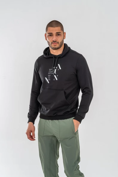 SWEATSHIRT KAPŞONLU - 904 - SİYAH - Resim 6
