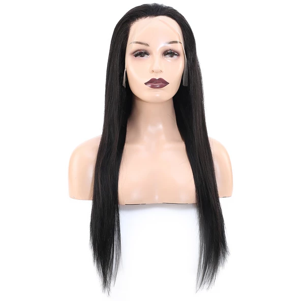 Front Lace Gerçek Tül Peruk Düz - Doğal - 65-70cm NATURALSTW-24 ürün görseli 1