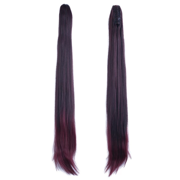 Tokalı Düz At Kuyruğu - Koyu Kızıl T640-4T118-PM-14X ürün görseli 1