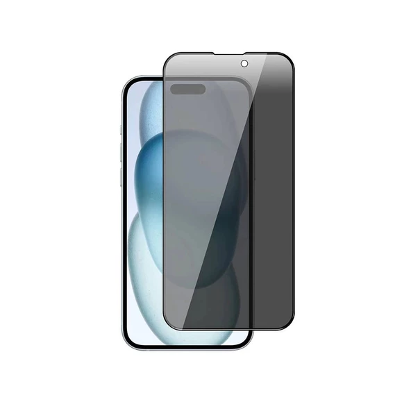 iPhone 15 Pro Max New 5D Privacy Temperli Ekran Koruyucu - Resim 7