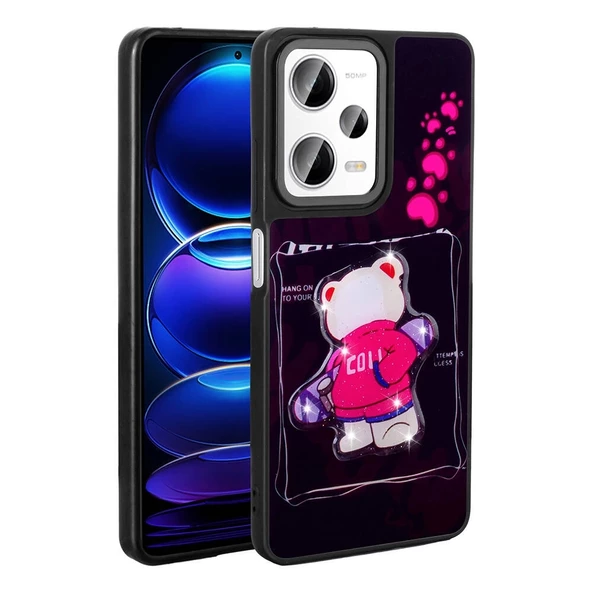 Xiaomi Redmi Note 12 Pro 5G Uyumlu  Uyumlu KılıfParlayan Kabartmalı İkonik Figürlü Amas Silikon Kapak ürün görseli 1