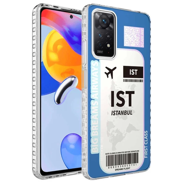 Xiaomi Redmi Note 11 Pro 5G Uyumlu  Uyumlu KılıfAirbag Kenarlı Renkli Desenli Silikon Elegans Kapak ürün görseli 1