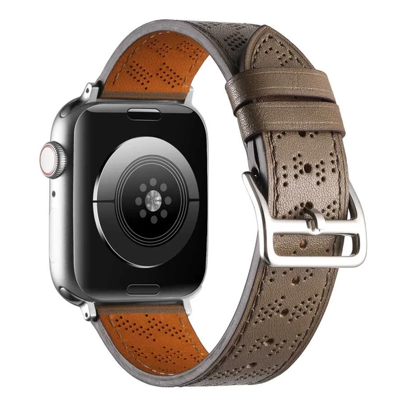 ​​​Watch 44mm KRD-76 PU Deri Kordon Strap Kayış - Resim 2