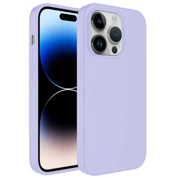 iPhone 13 Pro Max Uyumlu  Uyumlu KılıfMagsafe Wireless Şarj Özellikli Pastel Renk Silikon Plas Kapak ürün görseli 1