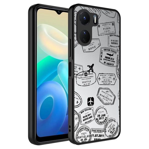 Vivo Y16 Uyumlu  Uyumlu KılıfAynalı Desenli Kamera Korumalı Parlak Mirror Kapak ürün görseli 1